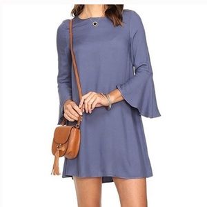 JACK by BB DAKOTA Grey Blue Shift Dress - Size Small